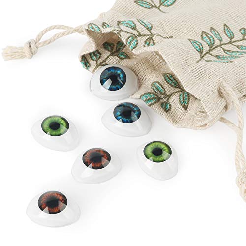 Vollence 3 Pair of 3 Colors Oval Flat Hollow Plastic Eyes Puppet Doll Bear Craft Eyes Eyeballs Mask Making DIY Supplies for Porcelain or Reborn Dolls Stuffed Animal Toys Troll Scary Eyes