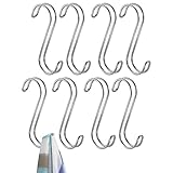 mDesign Over The Rod, Closet Accessory Hook Organizer for Ties, Belts, Handbags - Pack of 8, Chrome