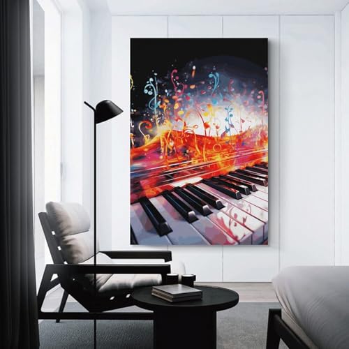 Toile clavier de piano HEBVNJF à l'impression haute définition - 3