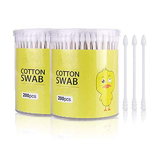 Vinmax 2 Boxes Cotton Sticks Spiral Q-tip Cosmetic Q Tips Paper Stick Cotton Buds Screw and Pointed Head Ear Swab Twist Cotton Tips Cosmetic Swabs for Make-up & Cleaning Ear/Jewelry Total 400pcs
