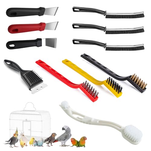 DINTSTYLE 11-Piece Set Bird Cage Cleaner,Small Animal cage Cleaning Tool