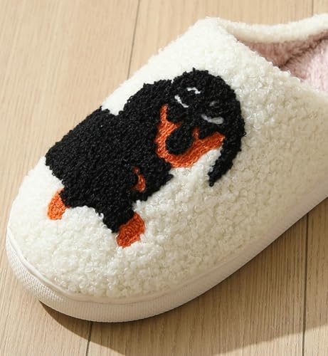 Stylish Animal Embroidery Faux Fur Slippers Warm Fluffy Indoor Slippers Winter Soft Bedroom Shoes for Unisex 20252