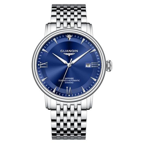 Guanqin Reloj de pulsera mecánico con calendario luminoso y automático para hombre,...