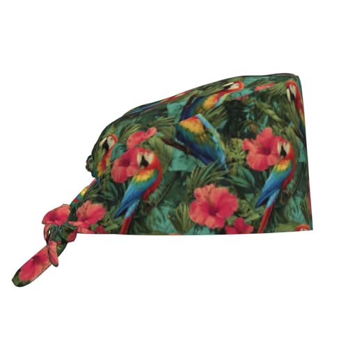 Image of Working Cap Scrub Cap with Sweatband Adjustable Unisex Tie Back Hat for Cleaning Farm Nursing