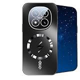 BORYA Custodia Magnetica per Xiaomi Redmi Note 14 Pro 5G / POCO X7 5G, Retro Satinato Supporta Ricarica Wireless con Pellicola Lenti, Cover con Antiurto Militare Antiimpronte Sottile - Nero