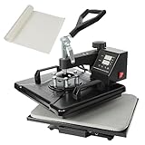 Dollate 12' x 15' Heat Press Machine for T Shirt Pressing Swing Away HTV Vinyl Tshirt Printing Hot Transfer Craft Sublimation Printer Easy Maker Bundle by Hat,Clothes, Pillow Combo 1000W(Teflon Sheet)