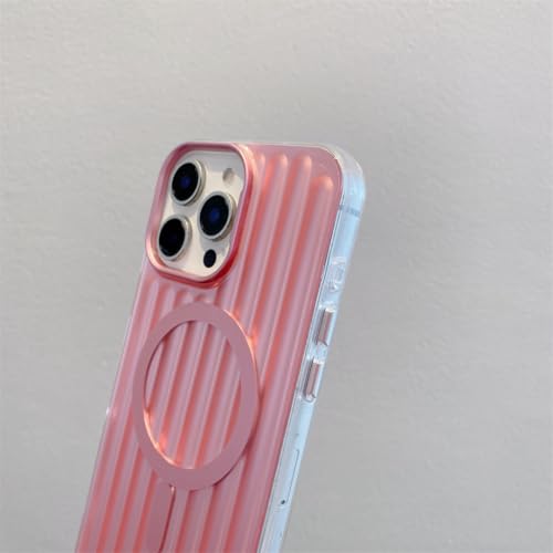 Coque magnétique iPhone 17 16 15 14 Pro Max compatible recharge sans fil à rayures - 4