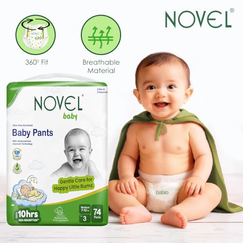 Image of Novel Pant Style Baby Diapers, Extra Large (XL), 54 Count | For babies of 7-12 Kg | 12 Hrs Leakage Protection | High Absorption, Soft & Gentle, Breathable Fit