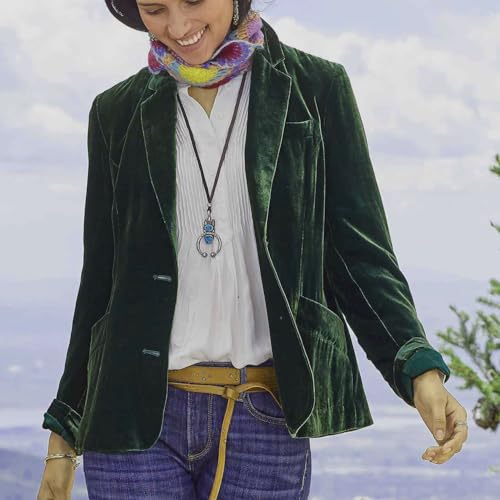 utcoco Womens Pleuche Blazer Fashion Notch Lapel Velvet Work Office Jacket Coat Tops2