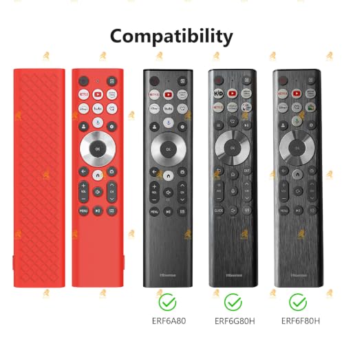 Image of RAYA Silicone Cover Compatible with 2026 Hisense TV Remote E7Q PRO / U6N PRO Model TV Remote Protection Case (RED)