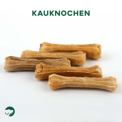 Topdog Kauknochen Hund 25 Stück 12 cm - Rinderhautknochen für Hunde aus 100% Rind - Hundekauknochen - Pflegt die Zähne und unterstützt den natürlichen Kautrieb Ihres Hundes