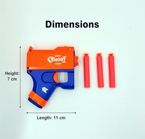 Image of Blaster Gun Toy for Kids | Storm Safe Long Range Shooting Gun | 3 Soft Foam Bullets | Safe Indoor Outdoor Game | Gift for Boys Girls | Age 5 6 7 8 9 10 Years