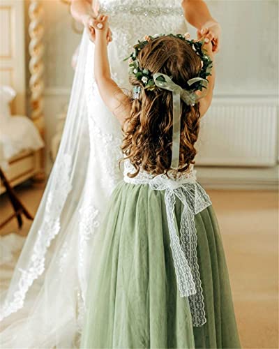 image for 2Bunnies Girl Peony Lace Back A-Line Straight Tutu Tulle Party Flower 
