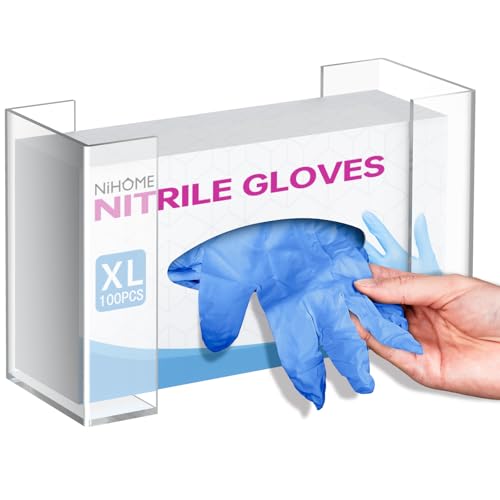 NiHome Clear Acrylic Wall Mount Glove Box Holder