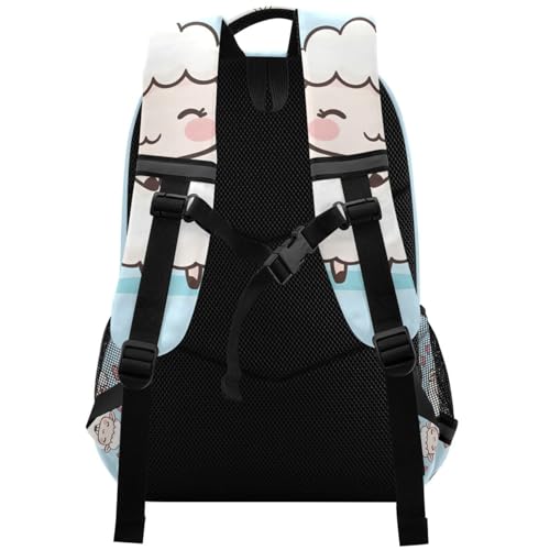 Lamb Sheep Love Backpack 3rd 4th 5th Grade School Bookbag Travel Laptop Daypack Bag for Boys Girls3