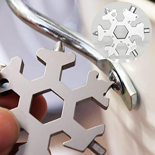 18 In 1 Incredible Tool – Easy N Genius - FEX 18-in-1 Stainless Steel Snowflakes Multi-Tool - 18-in-1 Stainless Multi-tool Father's Day Gift Christmas Present (Standard, Stainless - Silver)