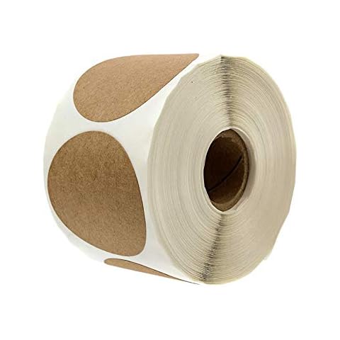 Sweieoni Labels for Jars Sticky Labels 500 pcs Kraft Sticker Self-Adhesive Label Round for Jam Jars Spice jar Label 5 cm/2inch Cover