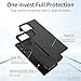 shark shadow 4 in 1 Rugged Phone Case Set for Samsung S Series, Shockproof Design [Military-Grade] with HD Screen Protector, Lens Protector, and Wrist Strap - S24 Ultra Black