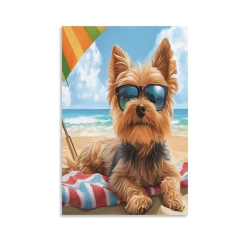Peintures sur toile Yorkshire terrier murale de qualité premium pour salon