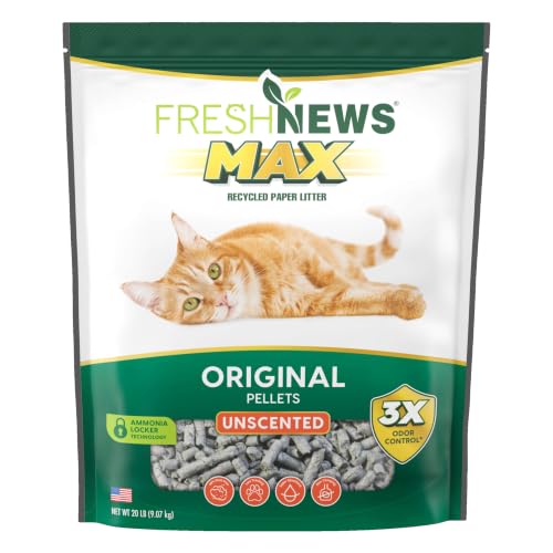 Image of Fresh News MAX Unscented Original Cat Litter, Non-Clumping, 20 lb