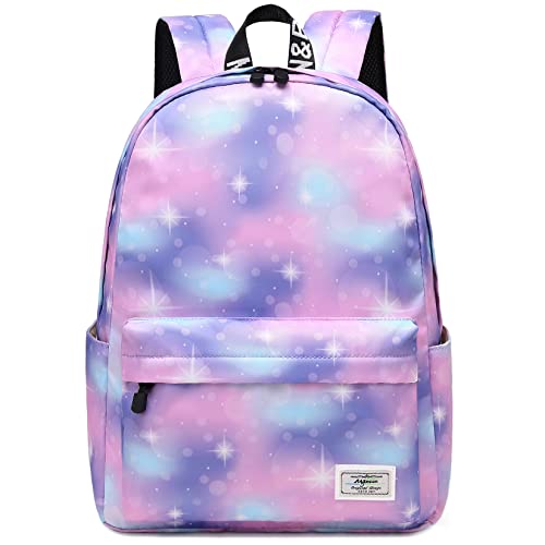 Lohol Lightweight Galaxy Backpacks For Teen Girls & Women, Water Resistance Daypack For Travel, School (Pink&Purple) #TOP1