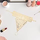 OATIPHO Pulsera Multicapa Ajustable de Metal Dorado Anillo para Mujer, Accesorio Étnico Retro Adecuado para Bailarines y Fiestas, Cadena Resistente para Mano y Dedo