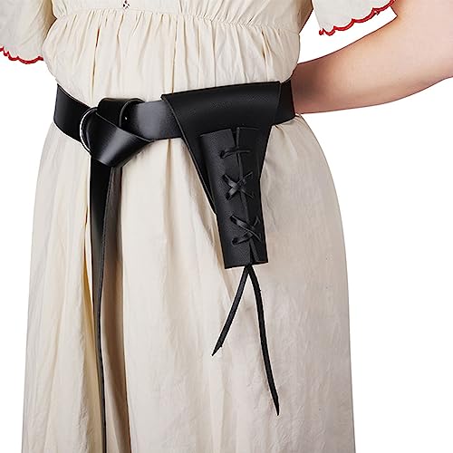 Generisch 2026 Cinturón Medieval de Marroquinería Sable, Cinturón  , Negro , talla única