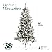 Home Heritage 7.5' Prelit Snowdrift Flocked Artificial Christmas Tree 600 Clear Incandescent Lights, Pinecones, Berries, 1,097 PVC Tips, Stand, Green