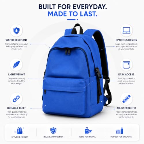 Image of 30L Waterproof 14 Inch Laptop Backpack for School, College, Office, Travel and Hiking Spacious Lightweight Daypack with Multi-Compartment Storage for Men and Women