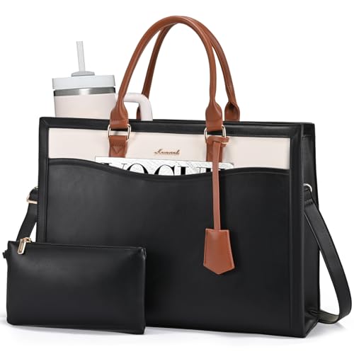 Image of LOVEVOOK Laptop Tote Bag for Women, Office Work Bag Briefcase fit for Laptop, Large Capacity Teacher Bag Handbag