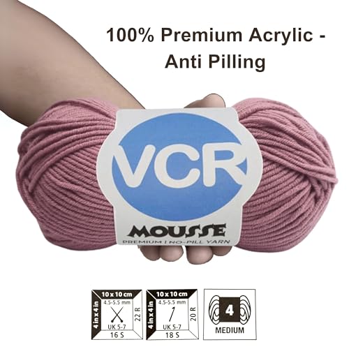 Image of VCR 4ply Drooling Purple Yarn, 100 Grams Hank, 190 Meters Length, Acrylic Ball for Crochet and Knitting, Soft Crosia Threads, Pack of 1 Yarn, Suitable for DIY Crafts