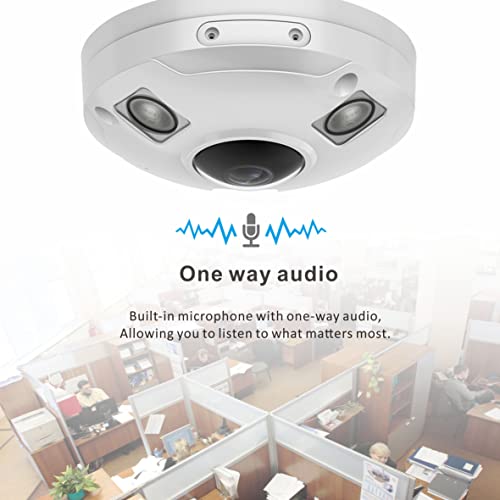 Vonnision 4K Poe Ip Fisheye Camera, Mic. Audio In, 1.7Mm Lens, 49Ft Infrared, Wdr, Metal Housing, Ip66 Water-Proof Indoor&Outdoor Panoramic Security Camera(Compatible With Hikvision/Dahua Nvrs) #TOP4