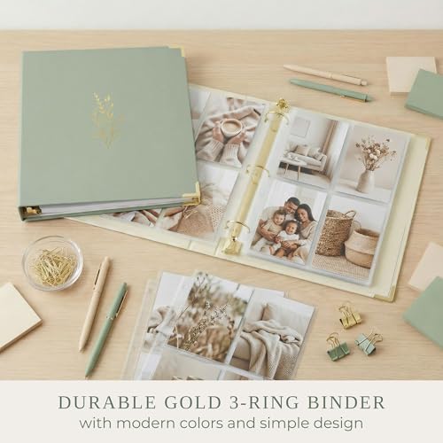 Aesthetic 3 Ring Binder Set of 2 - Sturdy 1 Inch Binder Fits Letter Sized Paper - A Cute Holder for Women or Men with Pocket Easily Organizes Your Paperwork for School, Office or W image 3