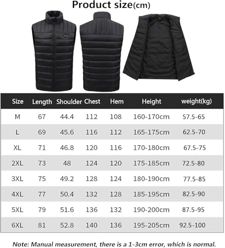 Chaleco calefactable con 3 niveles de calor ajustable talla M ligero para invierno 6