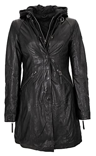 Gipsy Ledermantel GWMarsha NSLV mit Abnehmbarer Kapuze Damen Größe Large