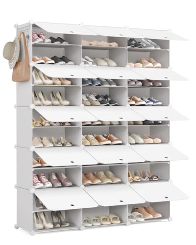 Mondeer Schuhregal, Kunststoff Schuhschrank 10 Ebenen, Schuhregal...