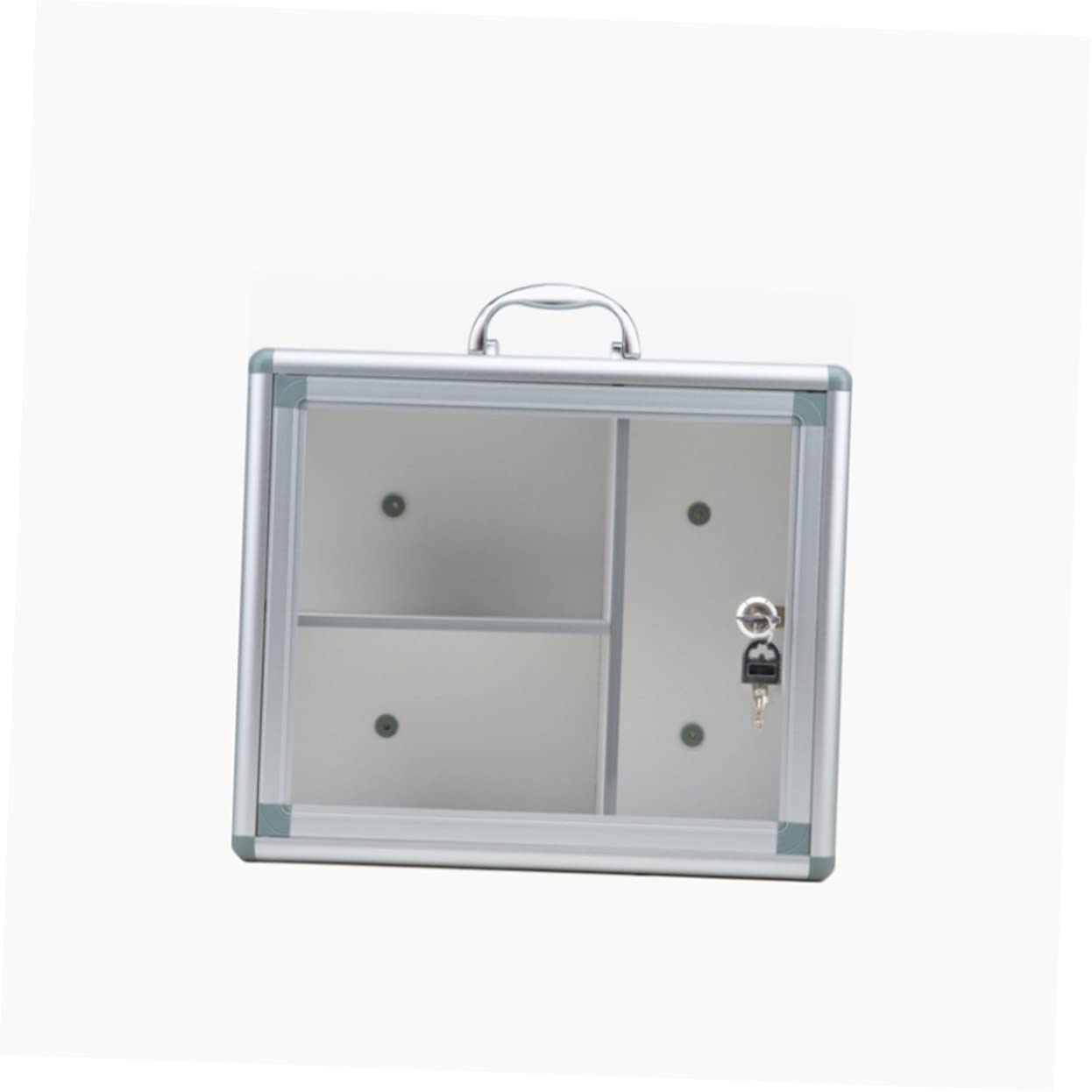 Healvian Botiquín de Emergencia Portátil Plata Triple Compartimento y Tapa | Aleación de Aluminio, Plástico y Madera, Diseño Bloqueable, Uso en Casa y Viaje, para Niños