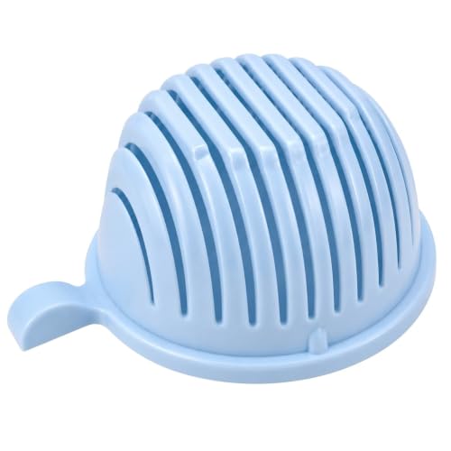 Salad Chopper Bowl with Slits, Fruit Vegetable Cutter, Blue