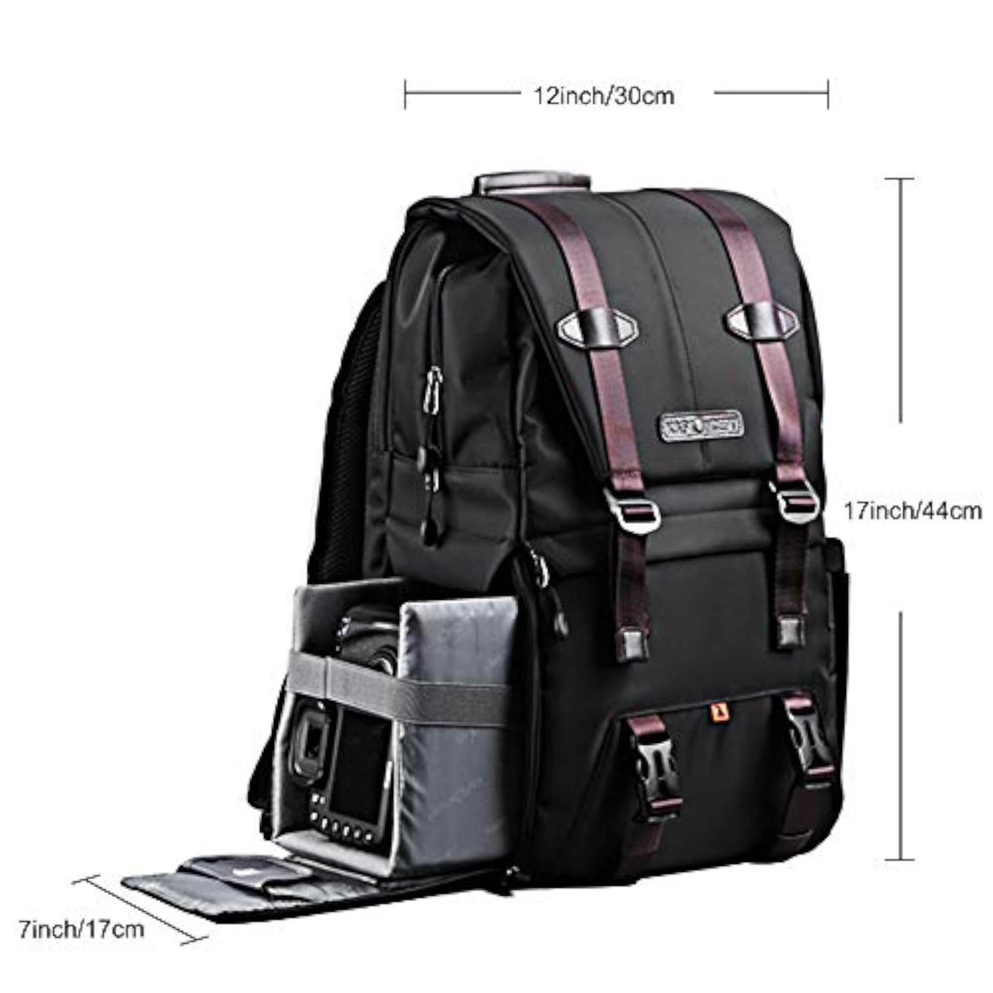 Camera Backpack Photography Storage Bag with Rainproof Cover