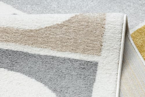 Tapis géométrique moderne Fusion aux finitions soignées pour salon