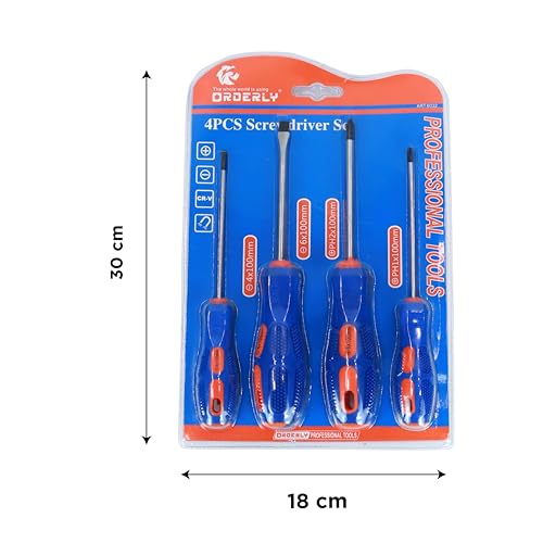 Image of NFI essentials 5 pieces Screwdriver Includes 2 Slotted & 2 Phillips Tip Screwdriver, Professional Multipurpose Magnetic Screwdriver Set for Household, etc.