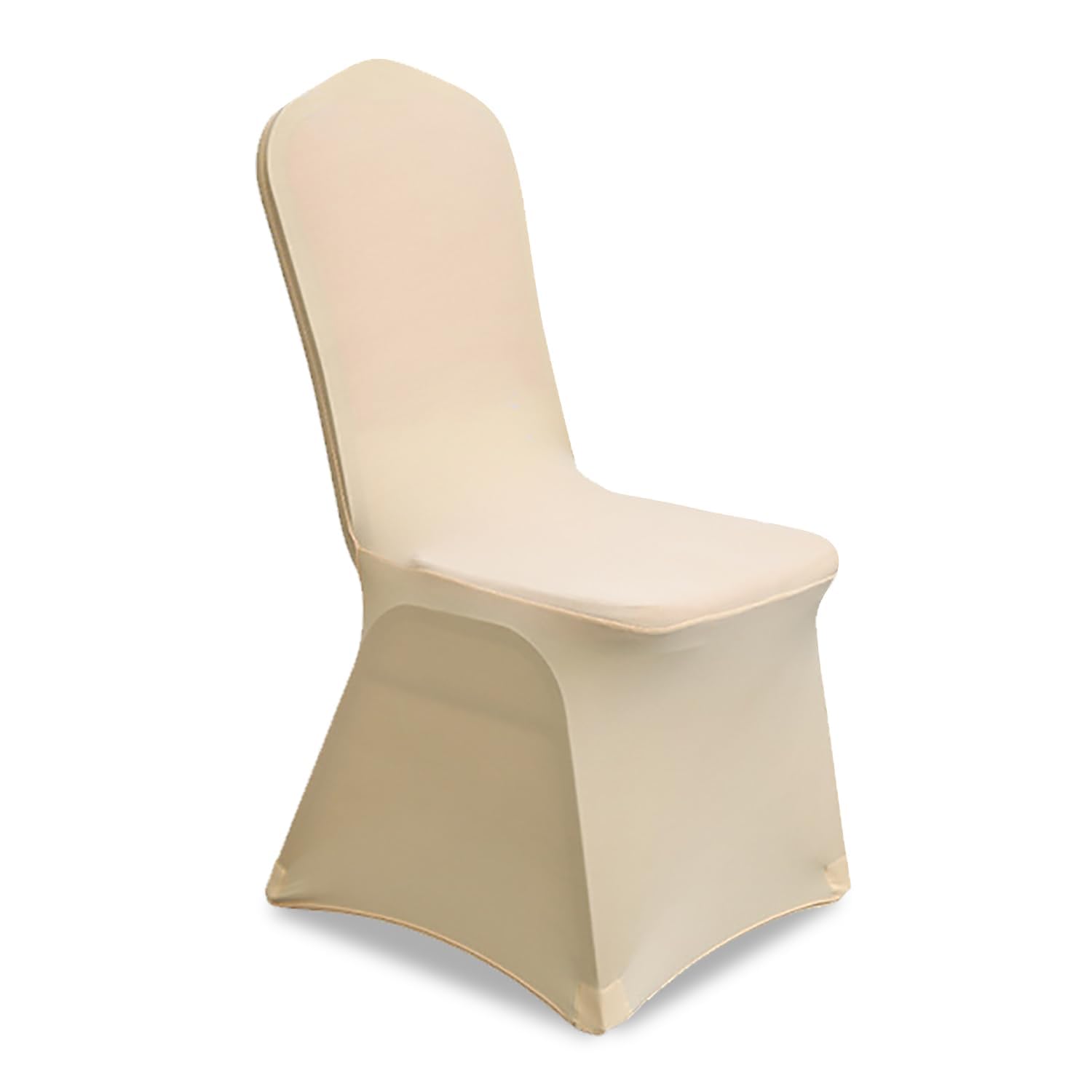 Lot de 2 housses de chaise extensibles en élasthanne pour chaises de fête, décoration de mariage, cérémonie et réception Beige