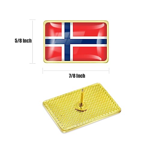 Image of 12 /24 /50 /100Pcs Norway Flag Lapel Pins Bulk - Metal Norwegian Nordmann Brooch Badge Souvenir for Men Women Clothes Bags Hats