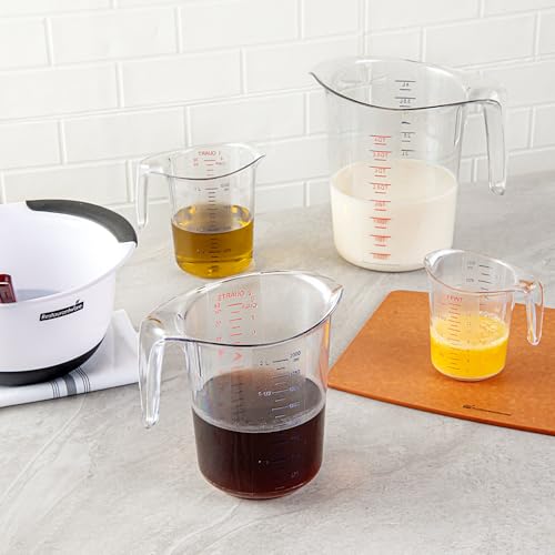 Image of Restaurantware 2 qt Clear Plastic Measuring Cup, 2 Pack