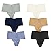 6 Pack See Through High Cut T Back Breathable Thongs Women Underwear Multiple Colors XXLarge