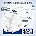 Carbou 2000ml Urine Drainage Bags, 6 Pcs Catheter Bags with Anti-Reflux Chamber - 48