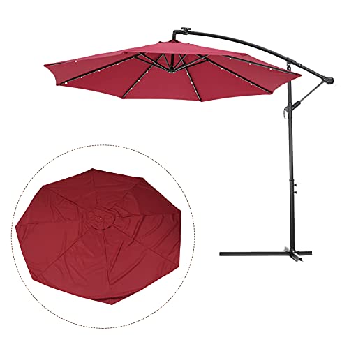 Angoily Sonnenschirm Ersatzbezug Rund Sonnenschirm Ersatzbezug 8 Rippen Garten Sonnenschutz Sonnenschirm Bespannung Sonnenschirm Top Abdeckung (Claret, ohne Stand)