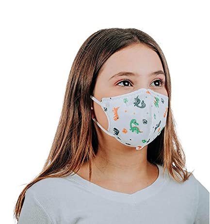 Kit 2 Mascara Infantil Kids Kn95 Criança Estampa Dinossauro Pff2