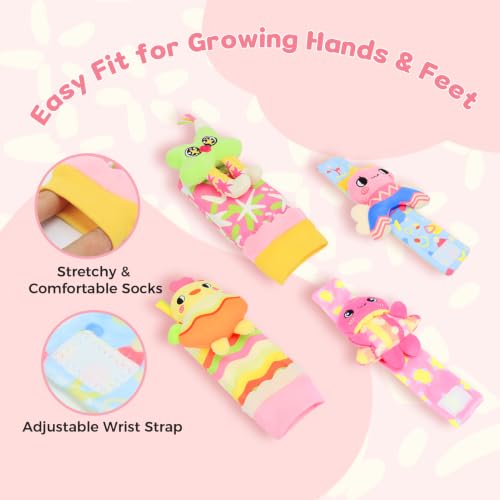 Image of Rattle Socks for Babies 0-6 Months, Baby Wrist Rattles Set