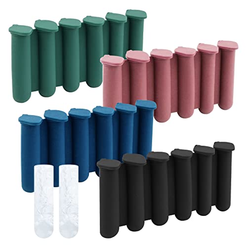 Bandeja para Cubitos de Silicona, 4 Piezas Bandejas para Hielo Cubitos de Hielo con Tapas Bandejas para Hacer Tubos de Hielo para Bebidas Deportivas Botellas de Agua Whisky Cocktail